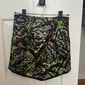 Zara Sequin Multicolor Mini Skirt